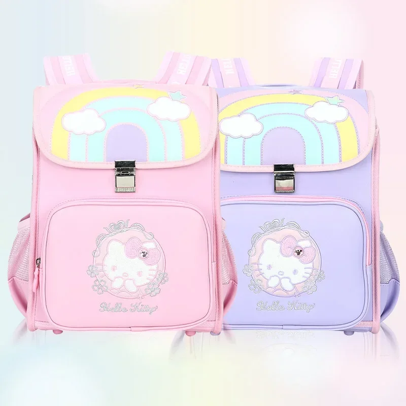 Hello Kitty Sanurgente Sac à Dos de Grande Capacité pour Élève du Primaire, Cartable de Dessin Animé Mignon, Imperméable et observateur