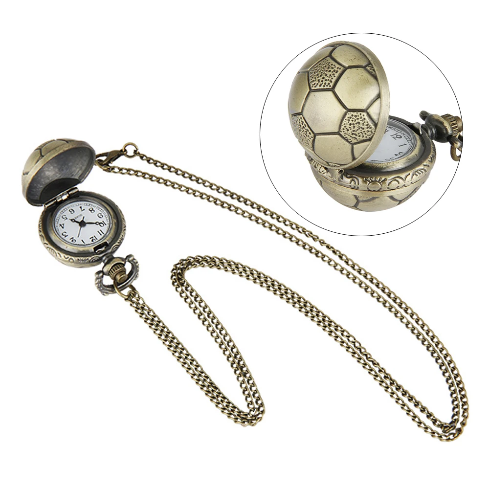 

Vintage Pocket Soccer Design Bronze Durable Creative Decoration Gift For Family Friends Popular Accessory Retro Watch Decorative