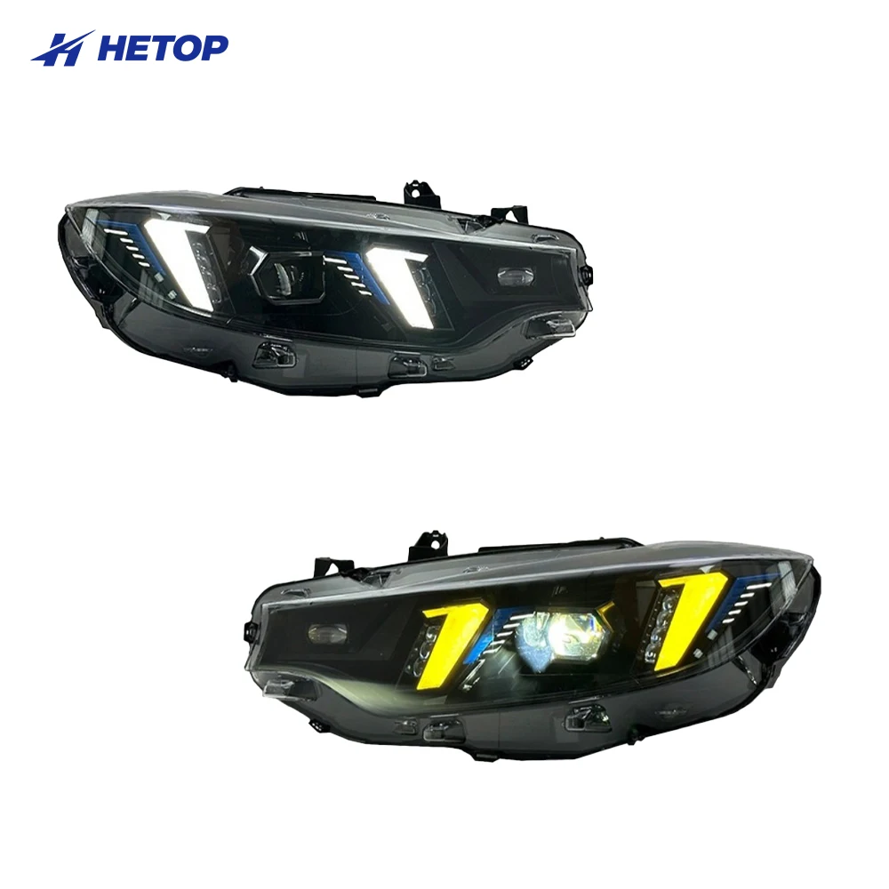 

HETOP F32 Цветные фары «Змеиный глаз» 13-19, двойные, Plug and Play, для BMW 4 серии F80 F82, желто-белые, для 435i 440i