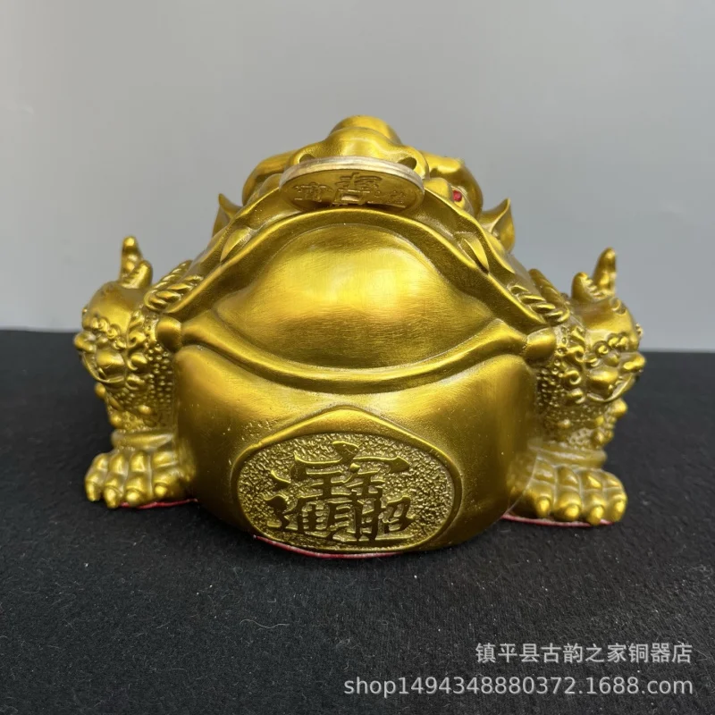 

Three- One-legged Golden Toad Ornament Living Room Office Home Decoration Store Company Opening Gift