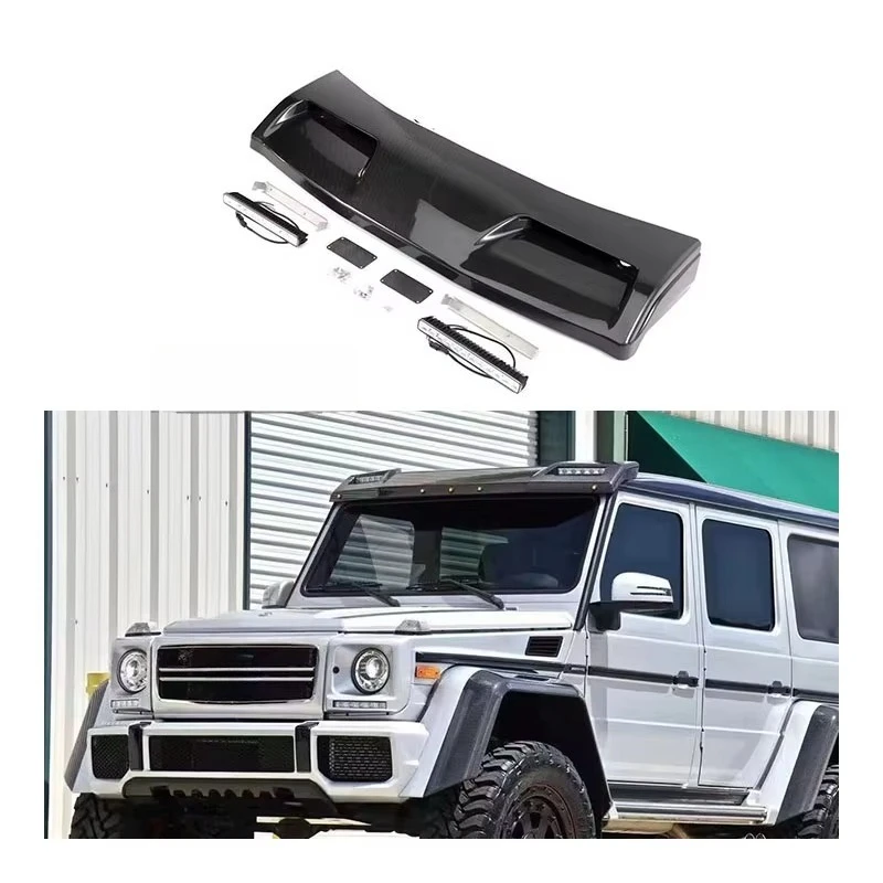 

New W464 G Class G63 G500 G350 4X4 Front Roof Spoiler DRL Led Dry Carbon Fiber Material Roof Lamp 12V