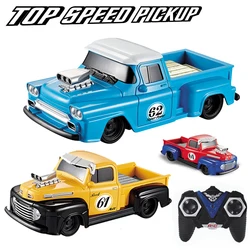 Retro Chevy Ford RC Car Toys 1/24 Pickup Model 4 Channel Radio Remote Control Vehicle Flashing Light Top Speed Car Birthday Gift