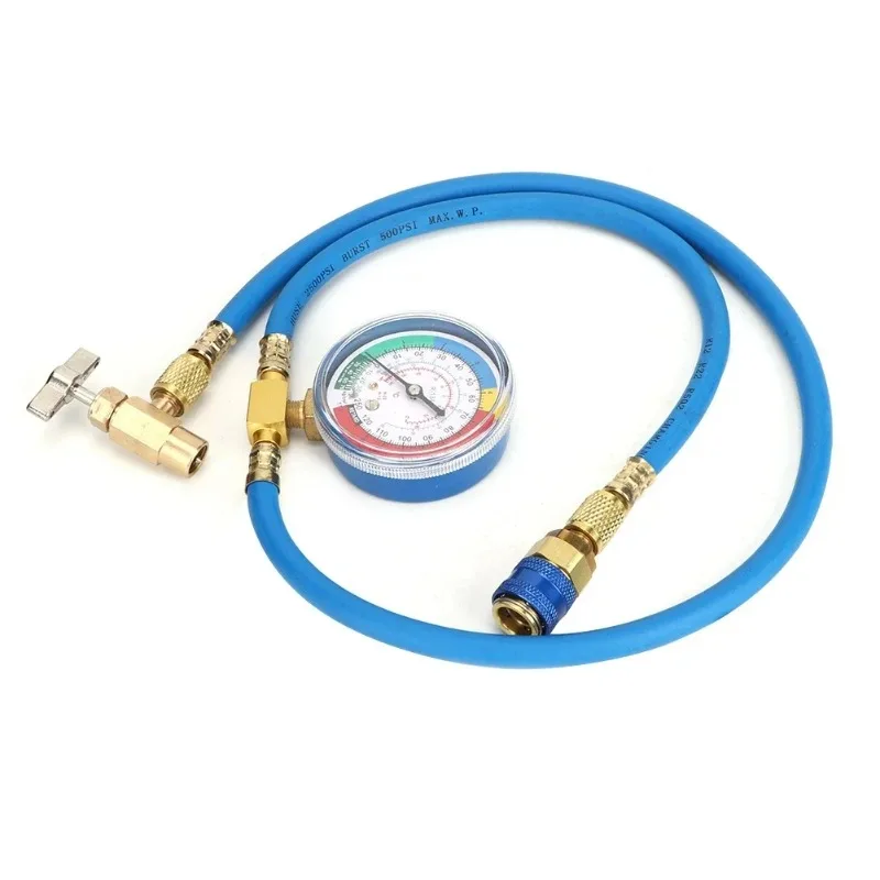 R134A with Gauge Automotive AC Refill Kit Compatible Gas Pressure Measuring Tool for Car Air RepairRefrigerant Charging Hose