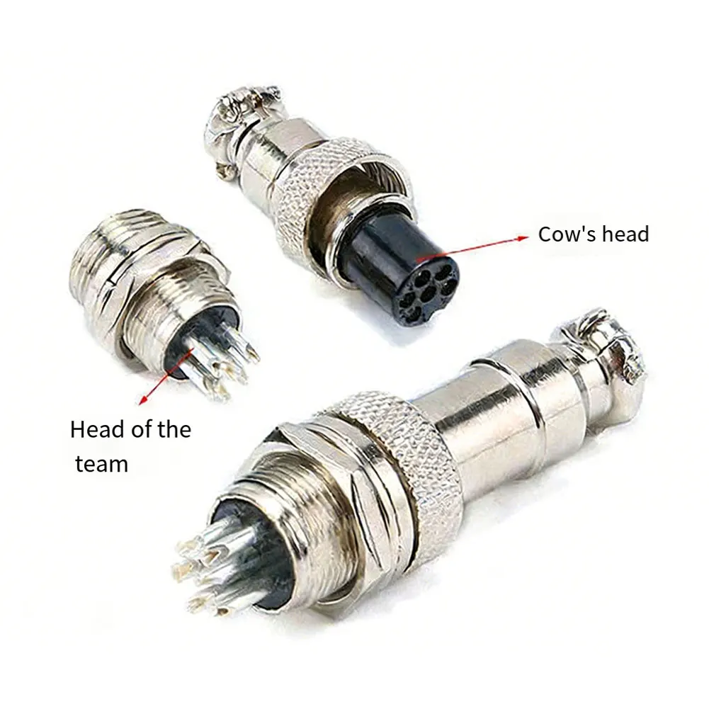 5Pcs GX16 2/3/4/5 Pin Aviation Plug- Adapter Male / Female Metal Aviation Plug- Wire Connector Kit Aviation Insert Seat Socket