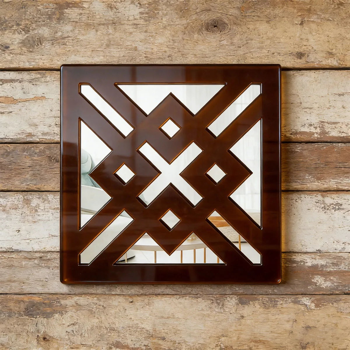 

Living Room Window Wall Mirror Decorative Mirror for Bathroom Bedroom Entryway Wooden Rustic Courtyard Farm Home Decoration