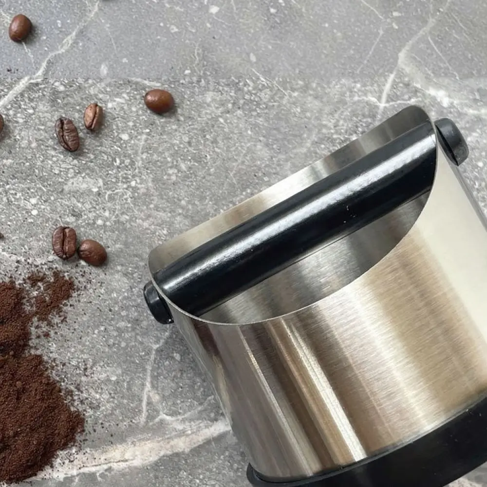 Modern Stainless Steel Coffee Grounds Bin Espresso Waste Bucket Desktop Cleaning Container For Home Espresso Machine