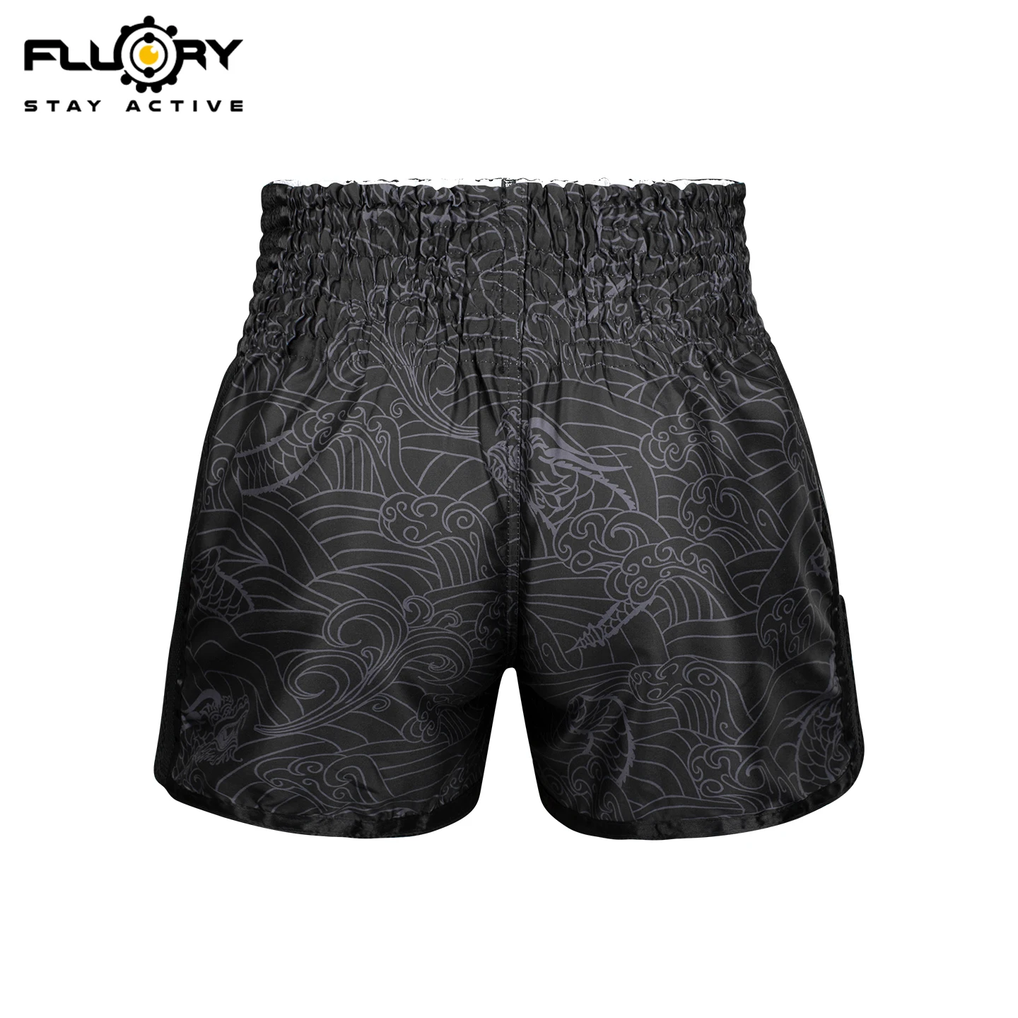 Muay-Thai-Shorts im FLUORY-Stil, bedruckt, kostenloser Kampf, gemischte Kampfkunst, Boxtraining, Spielhose, Freizeitstil – Detail 4