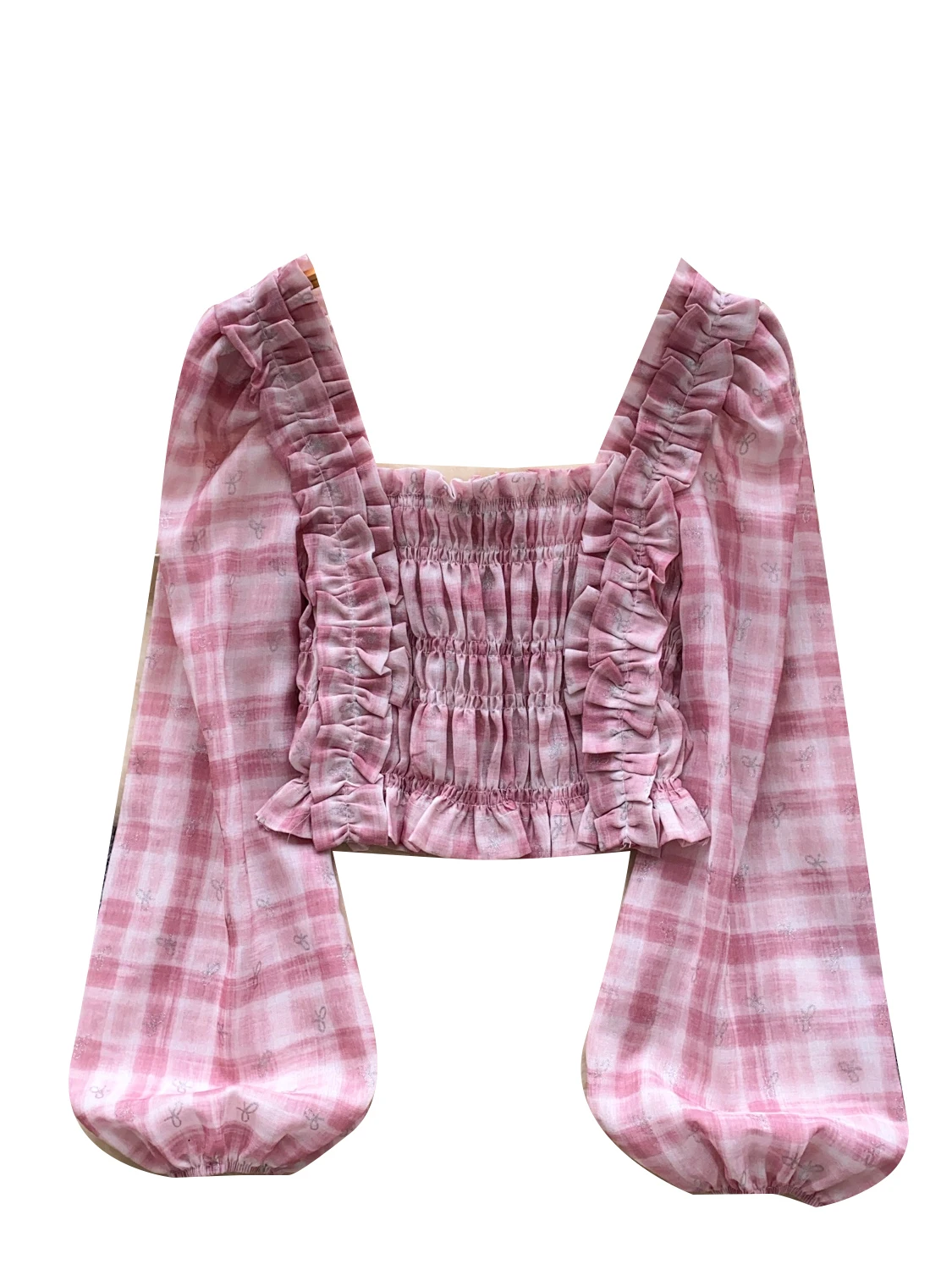 Słodka Bluzka Damska z Kwadratowym Dekoltem, Dopasowany Krój, Jesienna Moda, Mały Rozmiar, Modna, Styl Koreański, Oddychająca...