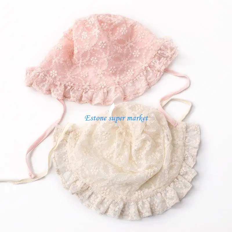090B Summer Baby Accessories Girl for Sun Hat Breathable Cotton Infant Bonnet Caps