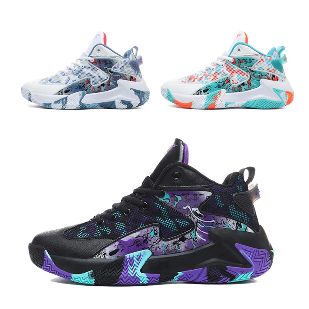 أحذية كرة السلة للرجال، أحذية رياضية مبطنة قابلة للتنفس، تدريب رياضي للزوجين، خفيفة الوزن، رياضية للجري باللون الأبيض #3