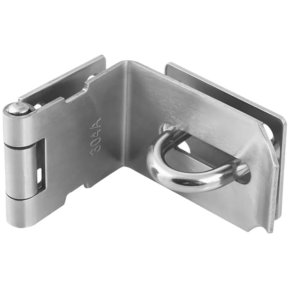 

Stainless Steel Hasp Latch 4 Inch 90 Degree For Garage Door Lock Kit Barn Door Latch Security Padlock Hinge Attic Lock