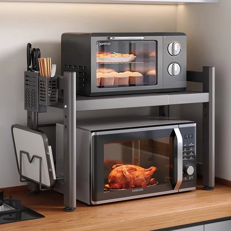 

Kitchen Microwave Rack Storage Rack Multifunctional Home Oven Countertop Retractable Multi-Tier Rice Cooker Storage Rack