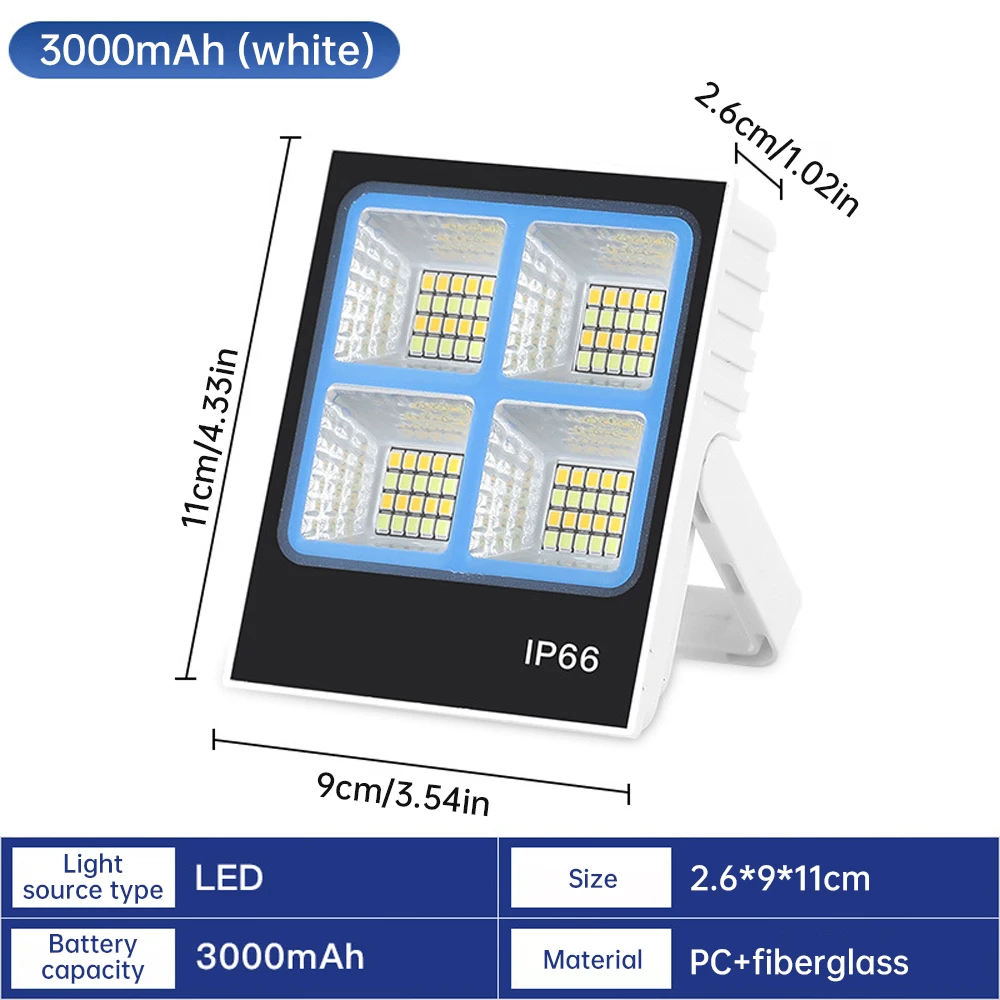 Solar Flood Light Rechargeable LED Night Market Light Outdoor Camping Lamp Tent Light Waterproof Yard Light Emergency Lamp