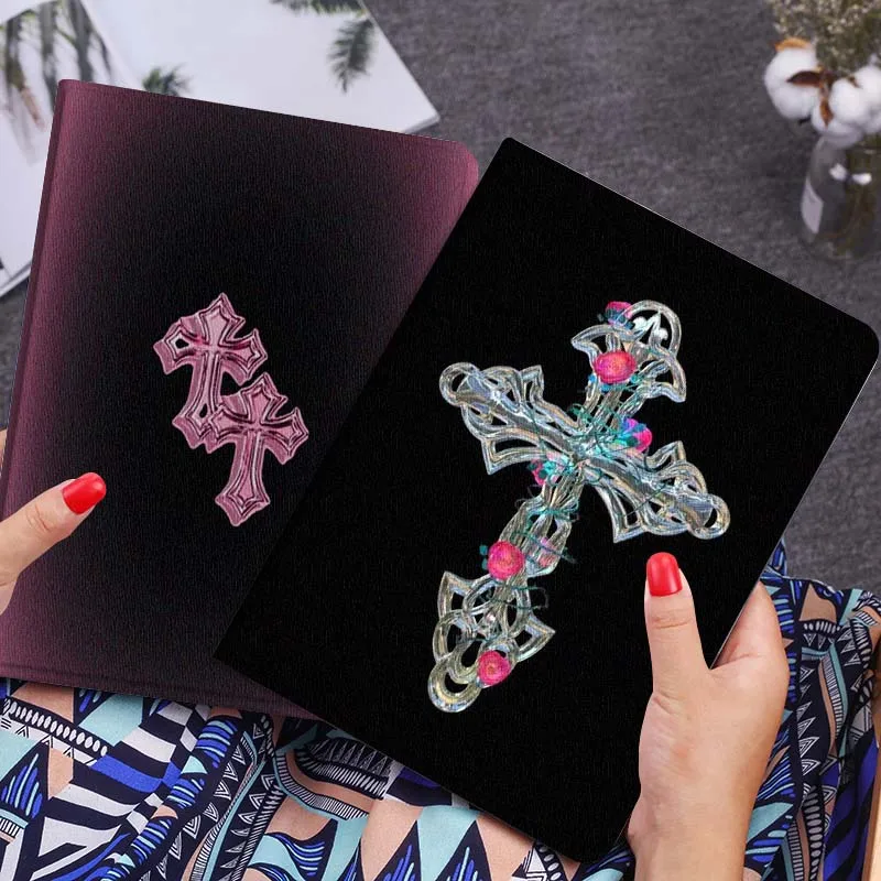 

Crystal Cross Art Decor Gift Tablet Case For Lenovo Xiaoxin Legion Pad Tab Pro GT Y700 Gen4 2 11 P11 M10 K10 3rd Plus Gen