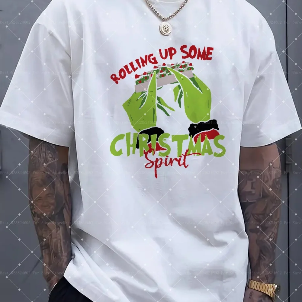 تي شيرت رجالي أسود على شكل روح عيد الميلاد - تي شيرت كاجوال بأكمام قصيرة ورقبة مستديرة صيفي للأطفال تي شيرت رجالي تي شيرت نسائي #2