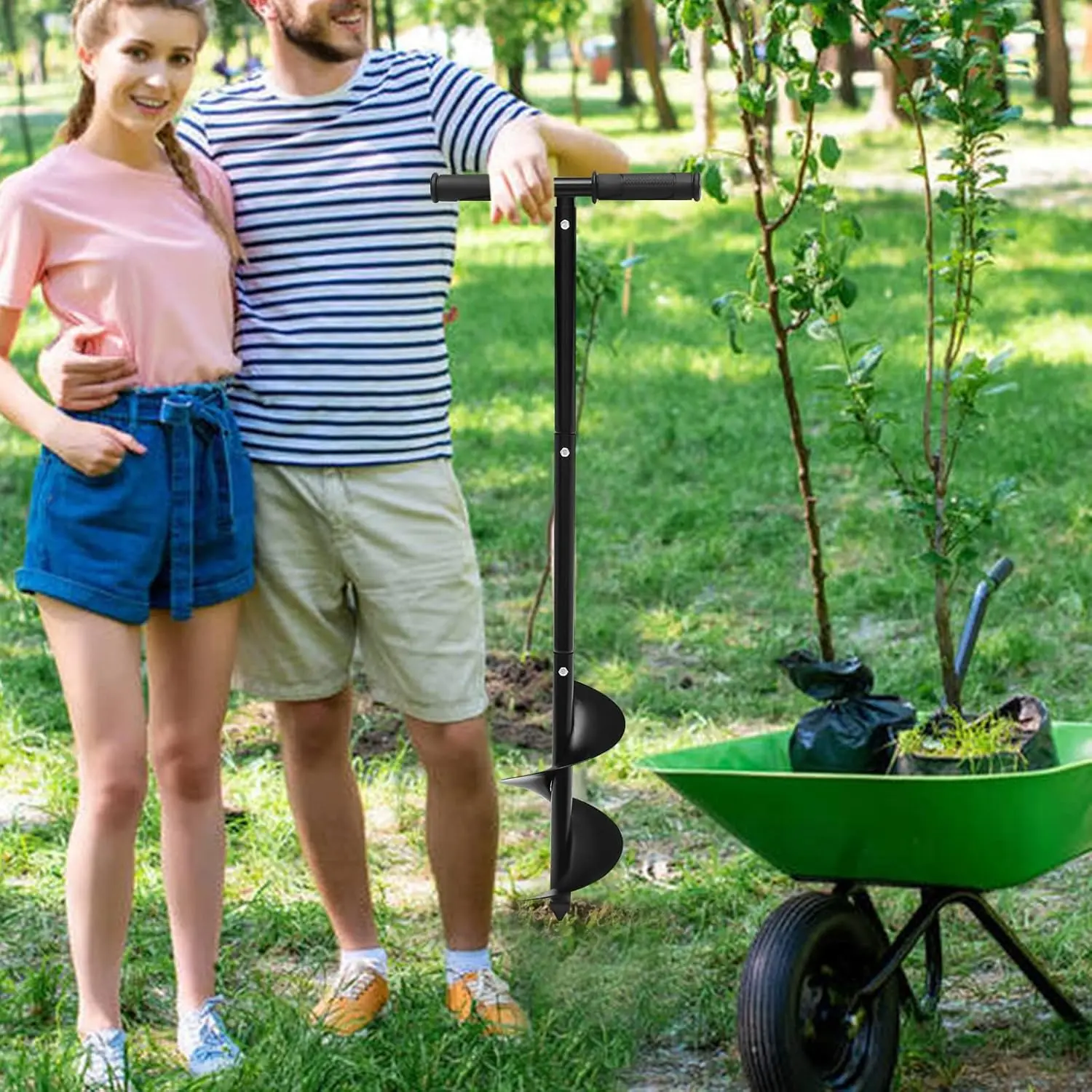 Manual Garden Hole Digging Drill Bit, Hand Drill Auger Post Hole Digger For Planting, Spiral Drill Planter For Bulb, Flower,