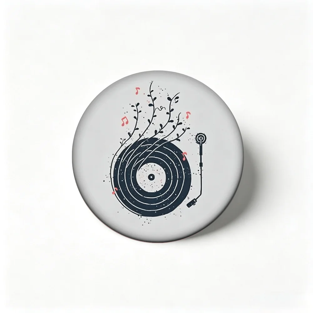 Anime Pins, Retro Vinyl Record Pattern Badge, Tinplate Brooch, Breastpin for Backpack Clothes Gifts