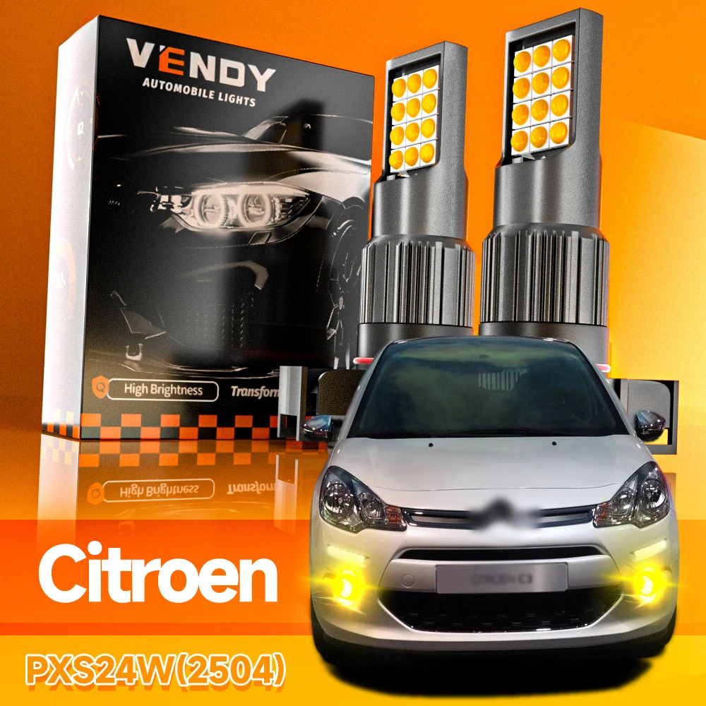 

2pcs LED Front Fog Light Blub PSX24W 2504 Lamp Canbus No Error For Citroen C3 Picasso 2009-2016 C4 Coupe Cactus 1 DS3 2009-2015