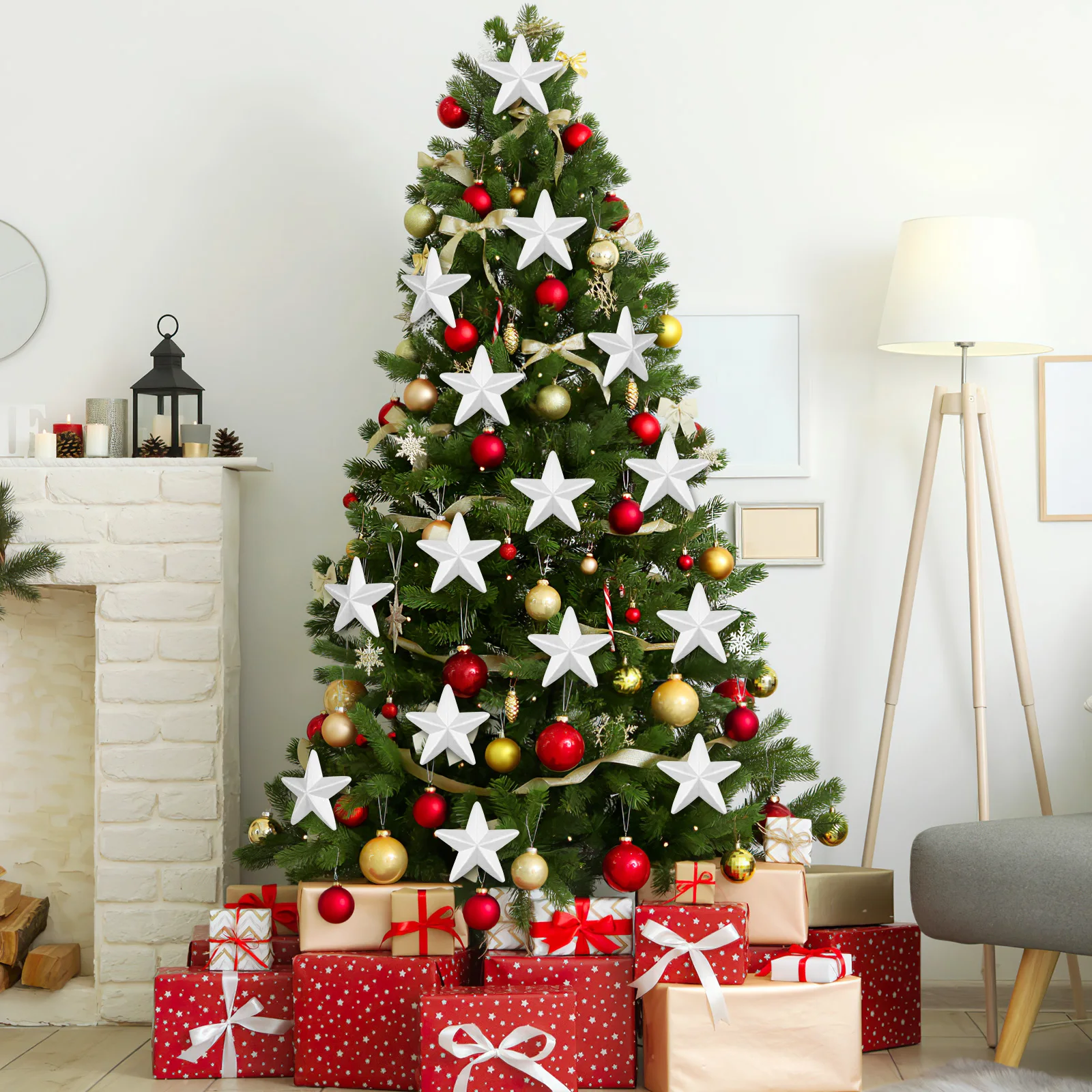 

10 Pcs Pentagram Pendant Party Mini Christmas Ornaments Outdoor Decor Foam Stars for Crafts Diy Colored Lights Child