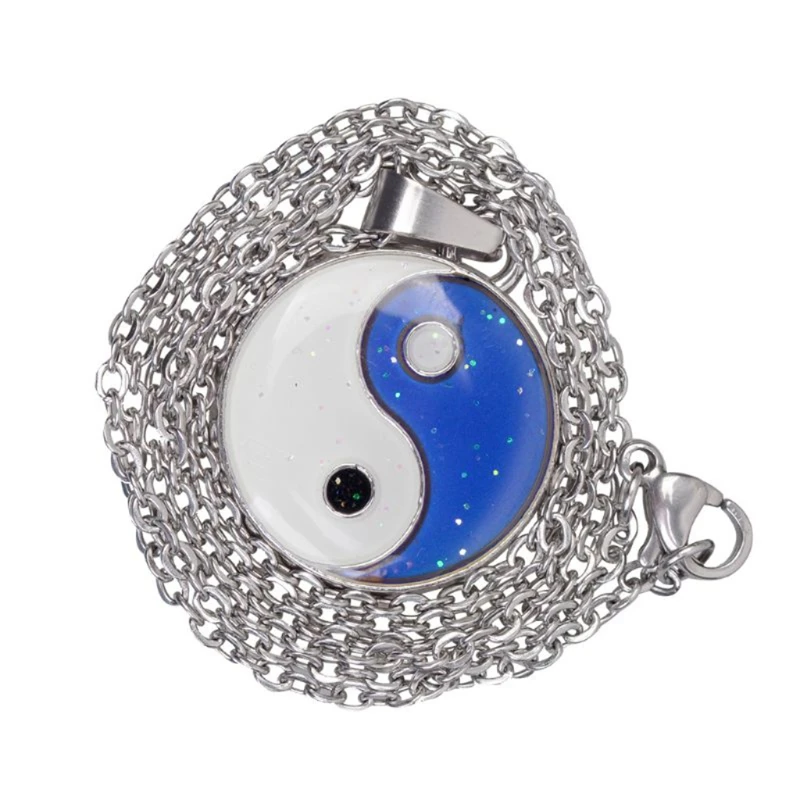 Yin Yang Gossip Color que cambia estado ánimo collar gargantilla joyería para regalo para hombre