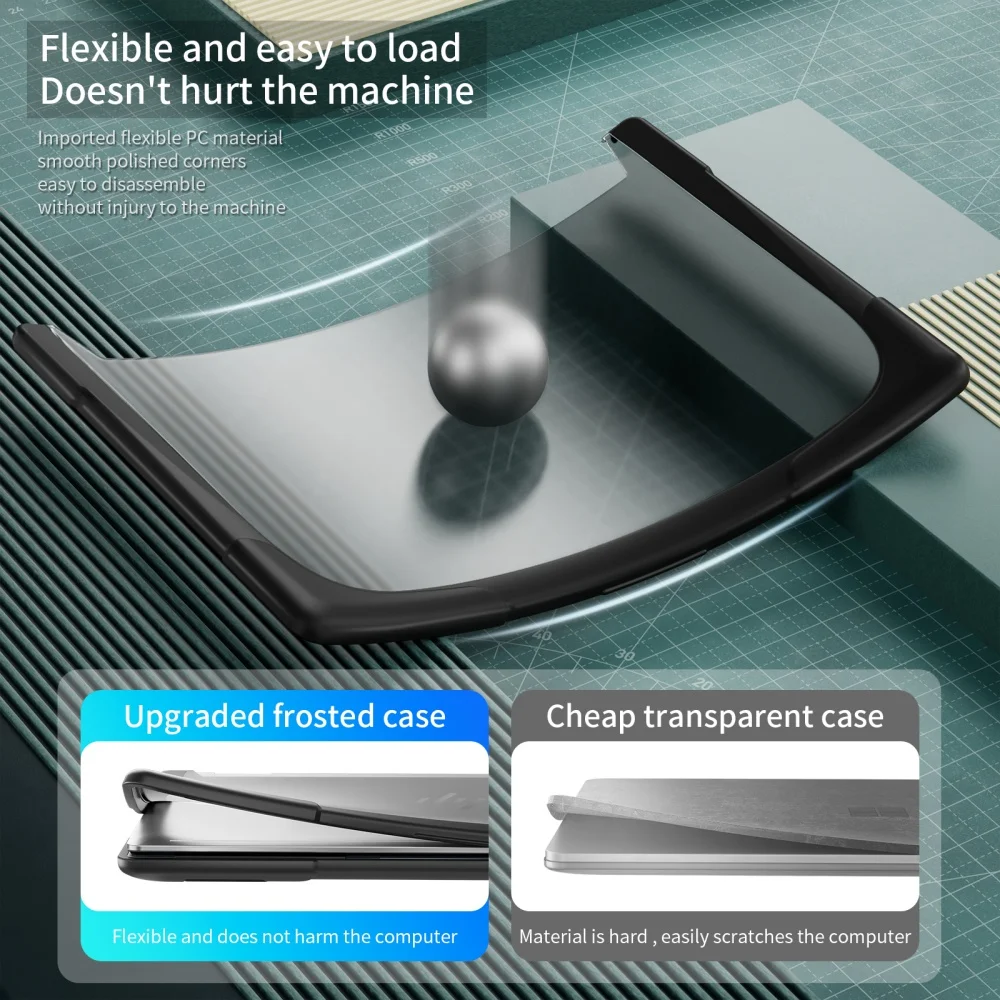حافظة كمبيوتر محمول جديدة لـ Hewlett-PackardHP ENVY X360-14 بوصة 2024 أربعة ركن مضادة للسقوط تبديد الحرارة قوس واقي