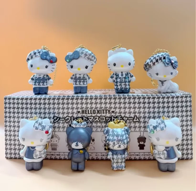 Spot Cute Kt Cat Édition Limitée Anniversaire Série Boîte Noire et Blanche Blind Box Figurines Ornements Pendentif Sac Surprise de Fêtes