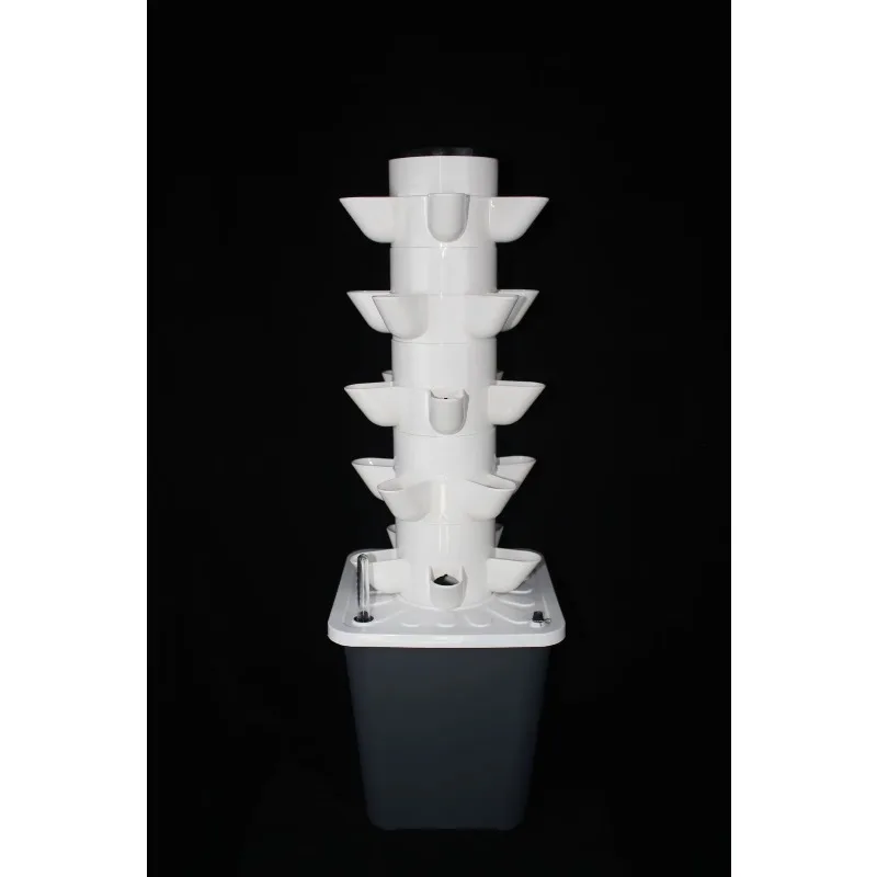 Mini Column Soilless Hydroponic Vegetable Planter Hydroponic Column Tower for Indoor Gardening 6 Layers with 18 Holes