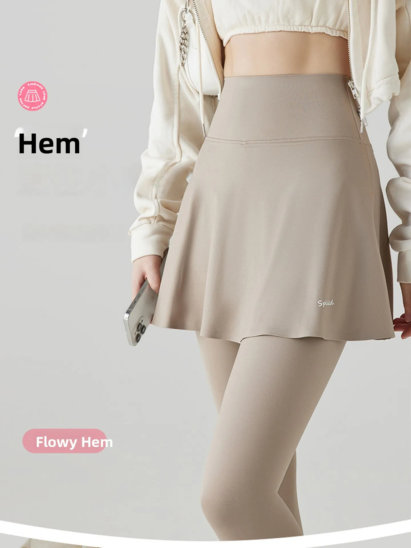 하이웨이스트 얇은 요가 스커트 팬츠 여성용 피트니스 댄스 롱 슬리브 페이크 투피스 통기성 신축성 바지