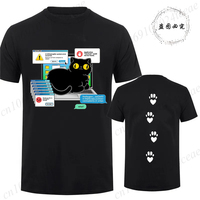 Summer Men's Fashion Casual T-Shirts Oversized Classic Laptop Cat Error Viny Creative Printed Short Sleeved T-shirt Geek Tee Top