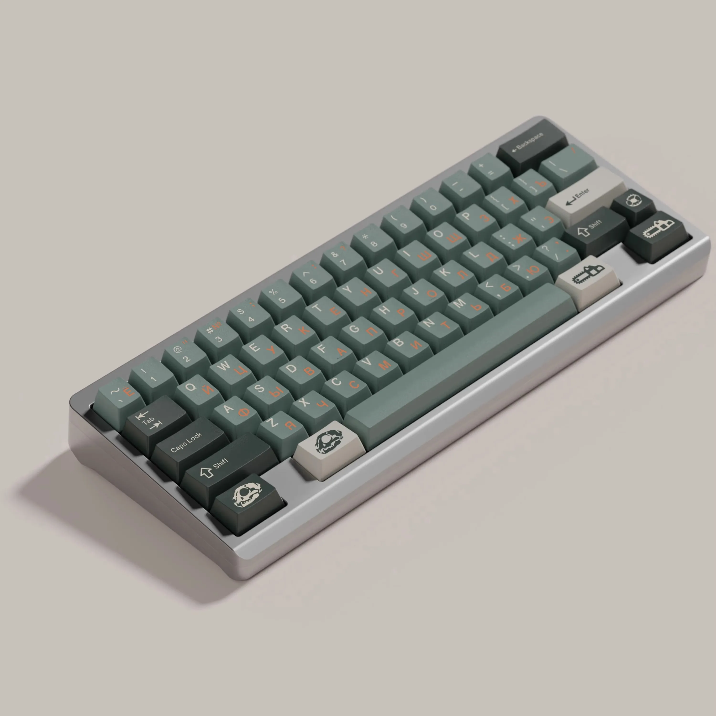 1 Set Silent Forest Keycaps PBT Dye Subbed Key Caps Cherry Profile Russian Keycap For MX Switch Keyboard Split Spacebar Double B