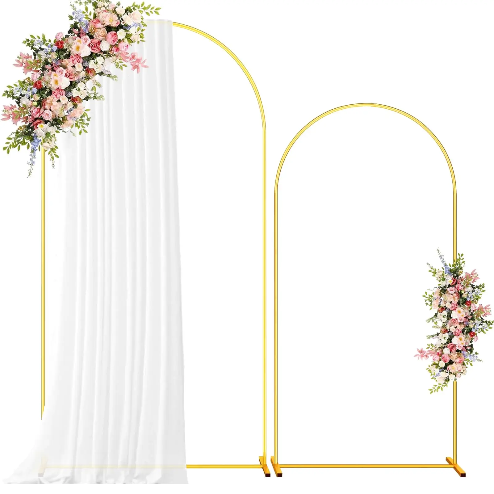 

Set of 2 Gold Metal Arch Backdrop Stand Wedding Arch Frame for Wedding Birthday Party Baby Shower Graduation Ceremony