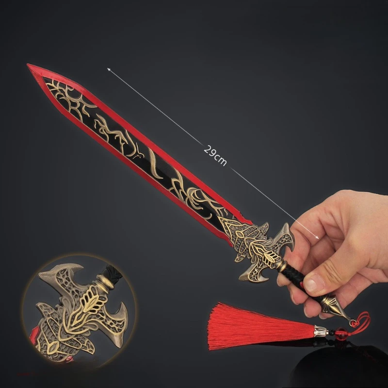 Sceau des dieux de 30cm/11,81 pouces, série douze épées, modèle d'arme épée ancienne, couteau Qingping, article de collection de bureau, ornements