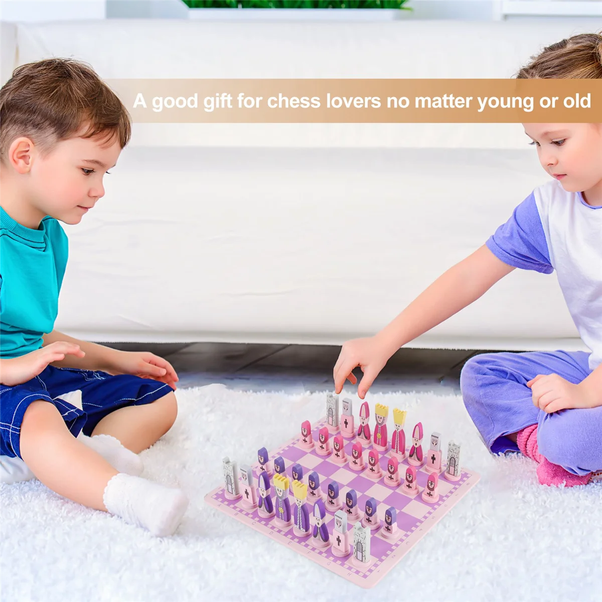 

Lo-ok Travel Chess Set with Chess Board Educational and Adults Pink