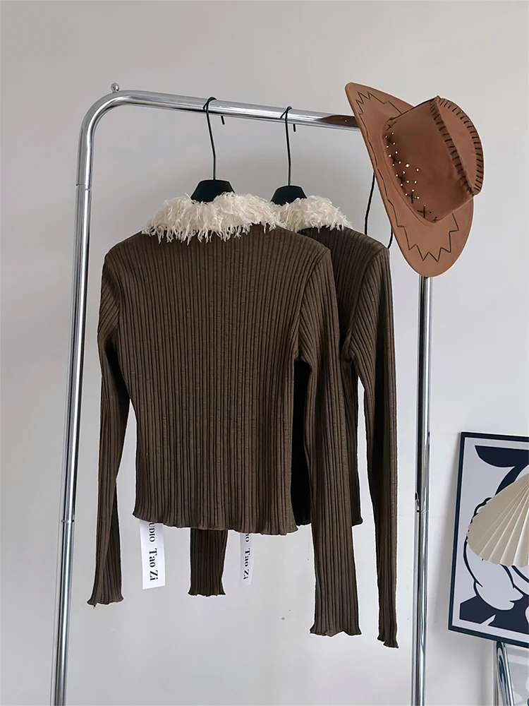 Fall Woman Vintage Solid Color Cardigan Sweaters Long Sleeve Old Money Knitwears Design Simple Mori Girl Maillard Tops Elegant