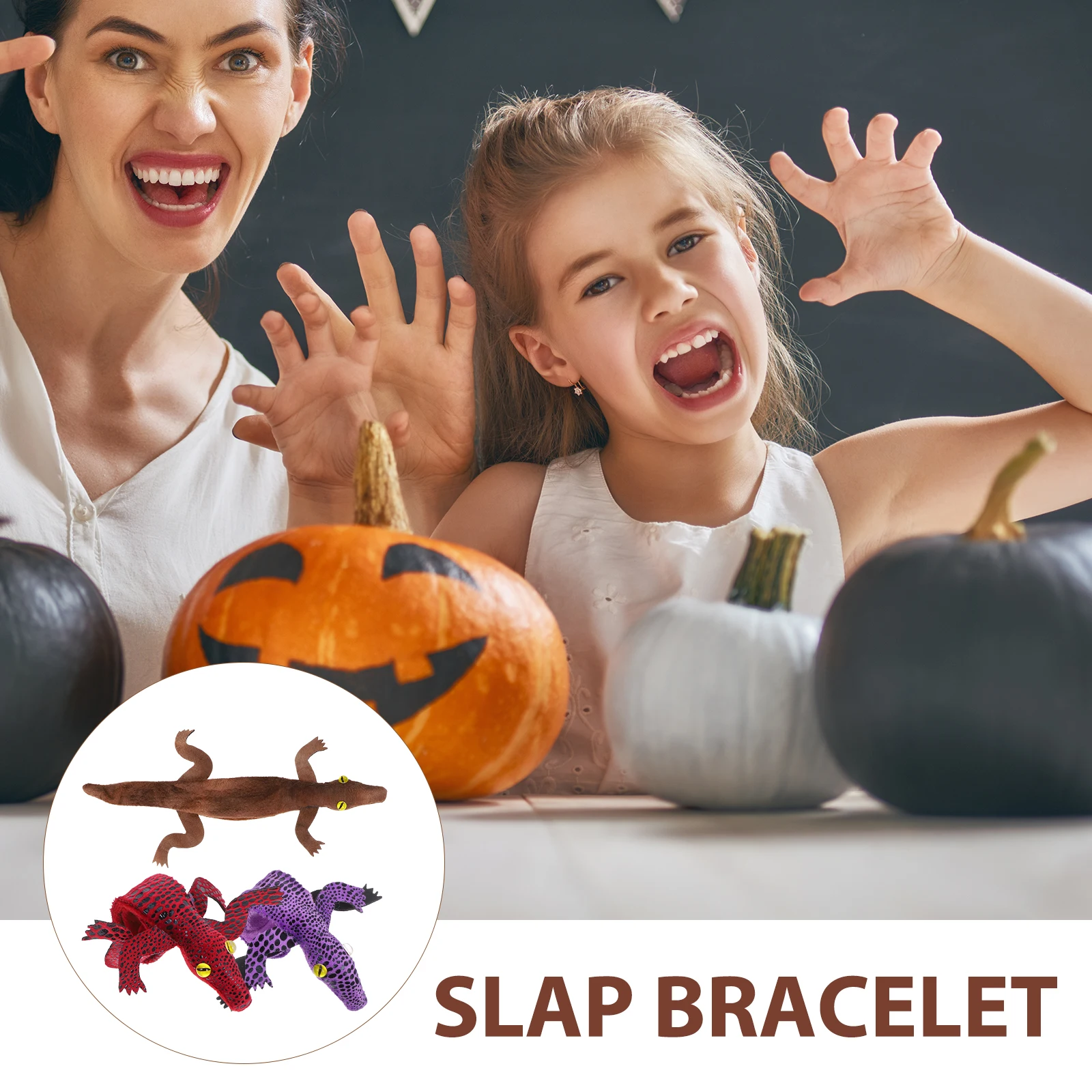 

3 Pcs Bracelets Snap Bracelets Kids Party Favors Adjustable Steel Slap Snap Comfort Halloween Accessories