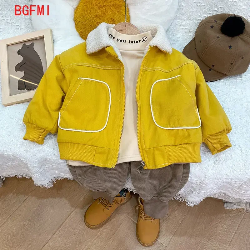 Children\'s Clothing Korean Kids Winter Clothes for Girls Plush Baby Coats Autumn Fashion Jacket for Boy Warm Kid Outerwear 0-5Y