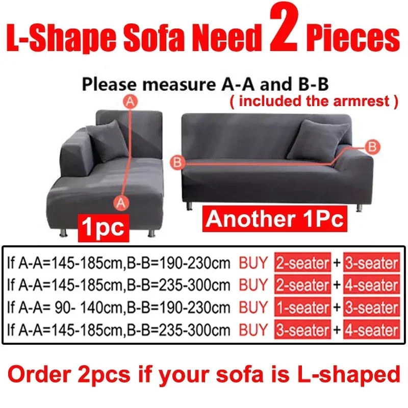Solid Color Black Waterproof Sofa Covers 1/2/3/4 Seats Solid Couch Cover L Shaped Sofa Cover Protector Bench Covers