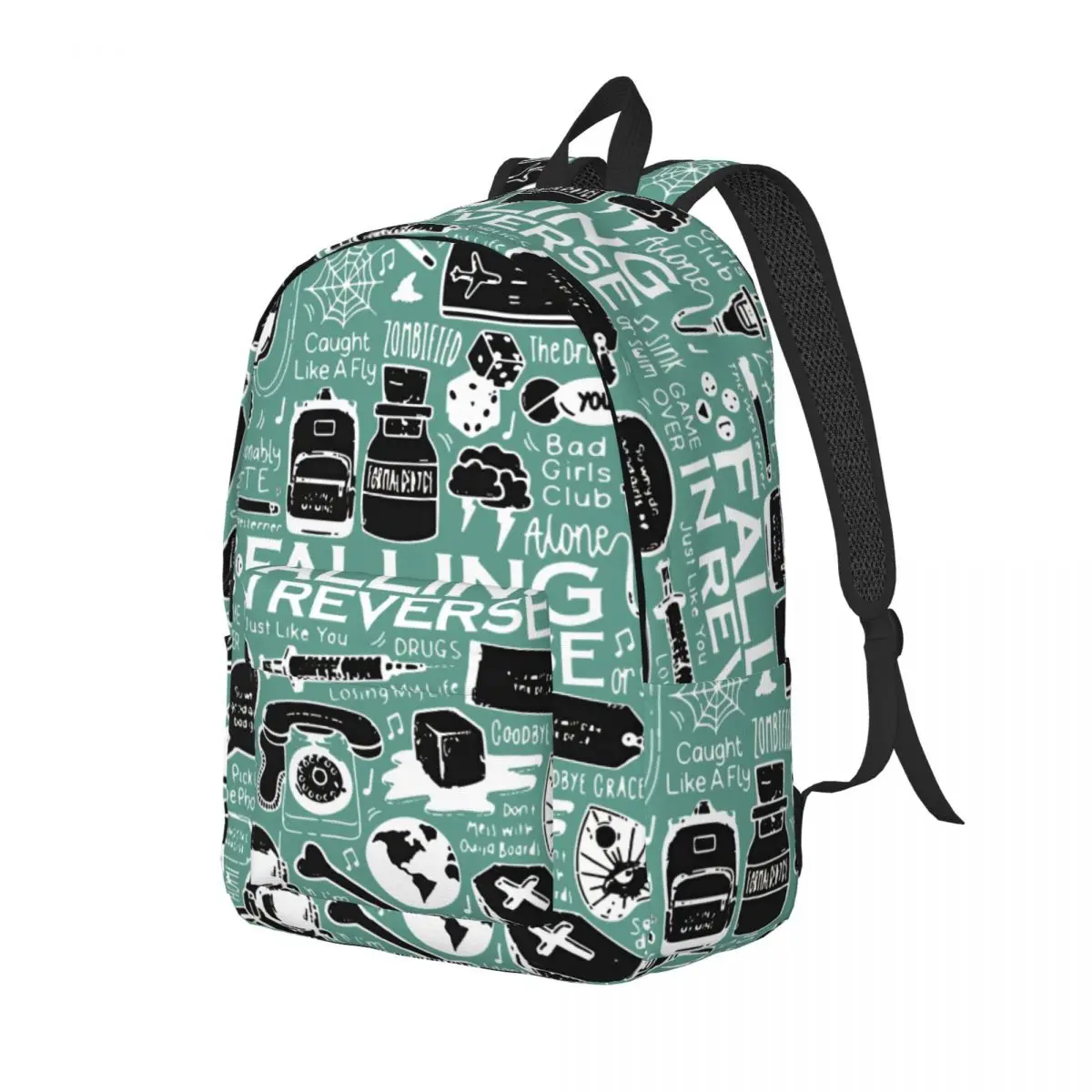 Gift Falling In The Bone Retro Washable Schoolbag Falling In Reverse Casual Office Workers Schoolbag Travel