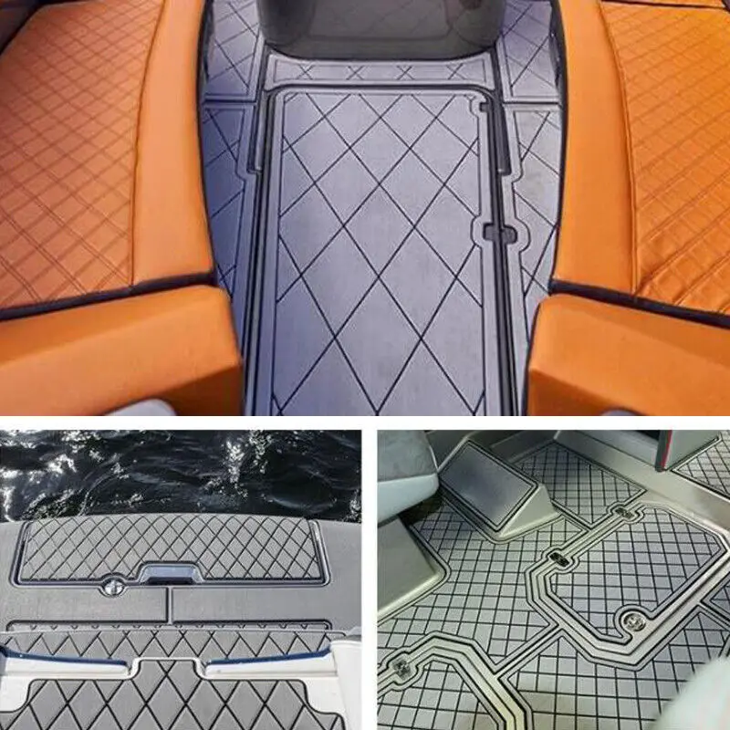 1900*350*6 مللي متر إيفا قارب التزيين ورقة الأرضيات البحرية المضادة للانزلاق وسادة مع المعين الماس نمط ذاتية اللصق لوح التزلج الجر