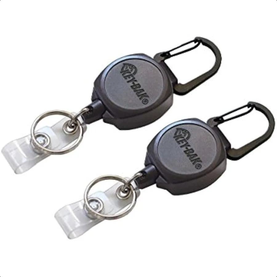

Sidekick Professional Heavy Duty Самовытягивающаяся катушка для ключей с выдвижным кевларовым шнуром 24 дюйма, черная, 2 шт.