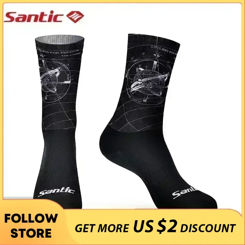 Santic Cycling Socks Summer MTB Bike Sports for Four Seasons Breathable Running Fitness for Men and Women