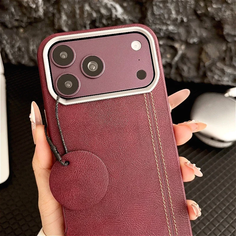 For Magsafe Leather Phone Case For iPhone 18 17 16 15 Pro Max 16Plus Magnetic Wireless Charging Shockproof Back Cover Full Shell