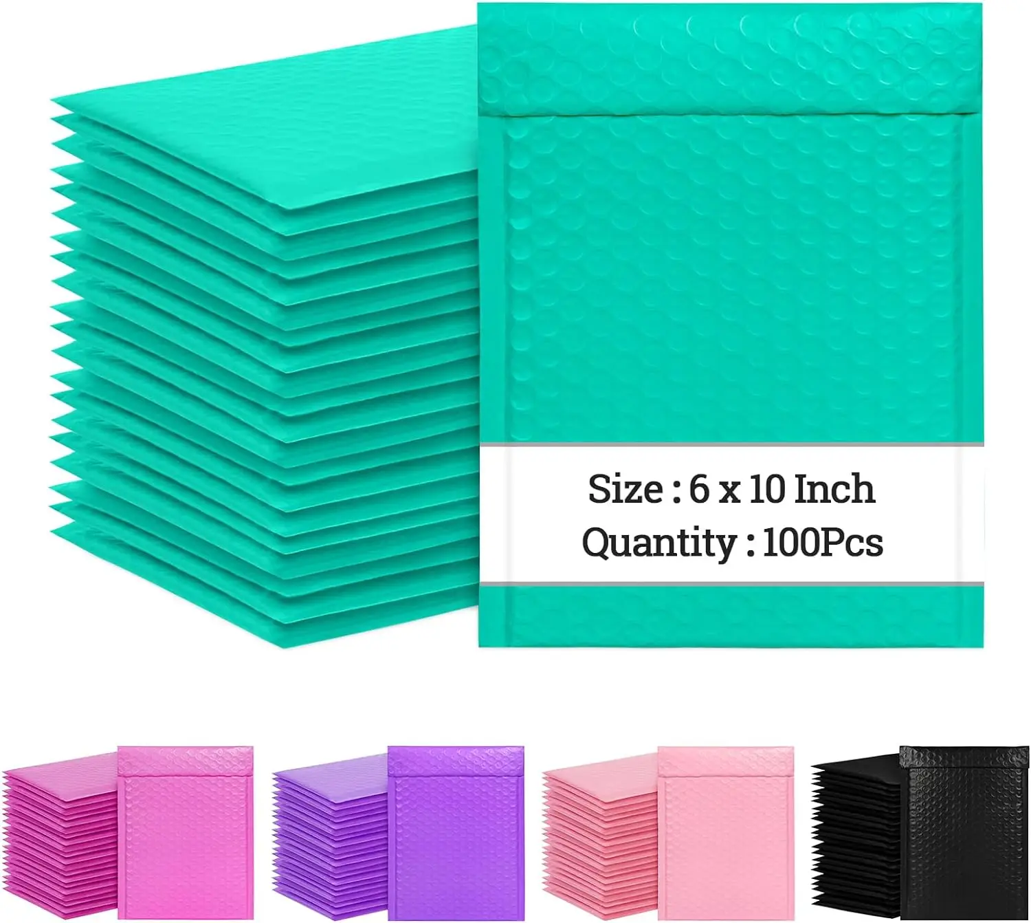 

6x10" 100 Pack Teal Padded Envelopes Usable Size 6x9" Thick Mailing Envelopes Bubble Opaque Padded Mailers Shipping Bags