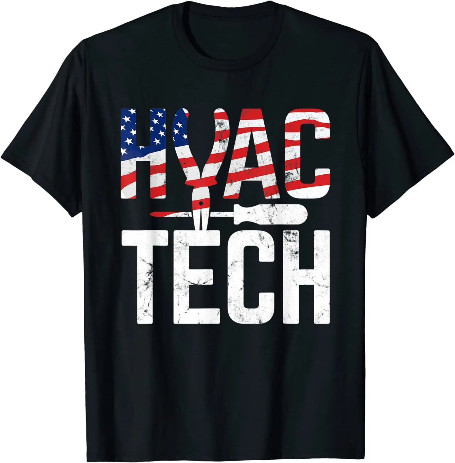 

NEW LIMITED HVAC Tech American Flag Technician HVAC Great Tee T-Shirt Size S-3XL