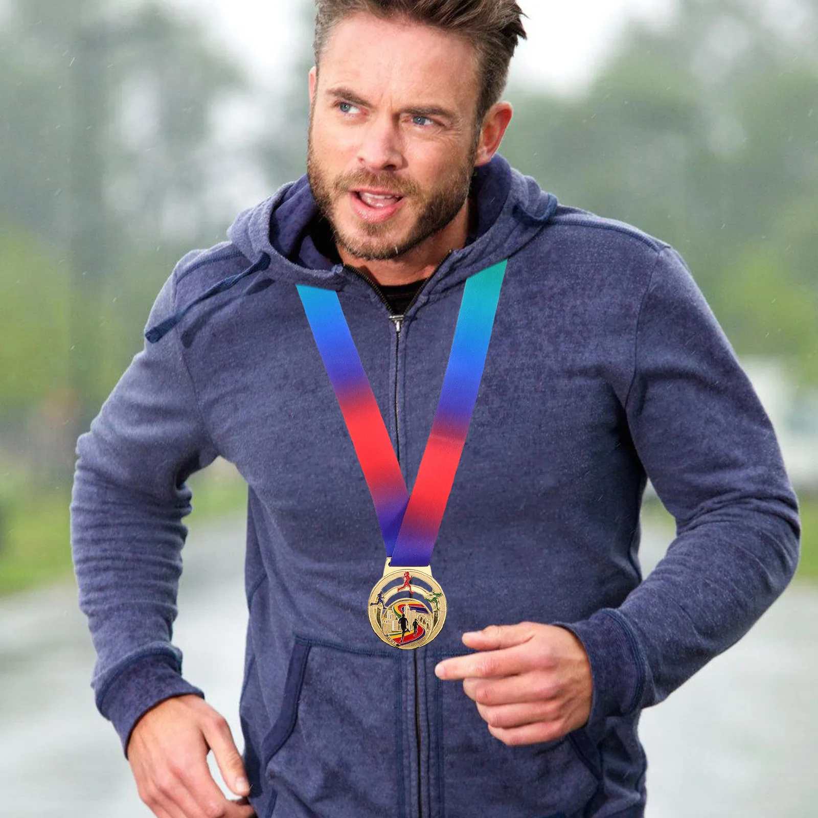 

Металлическая медаль: спортивная награда из цинкового сплава для бегунов, соревнований на открытом воздухе, трофей участации гонок, легкий, прочный