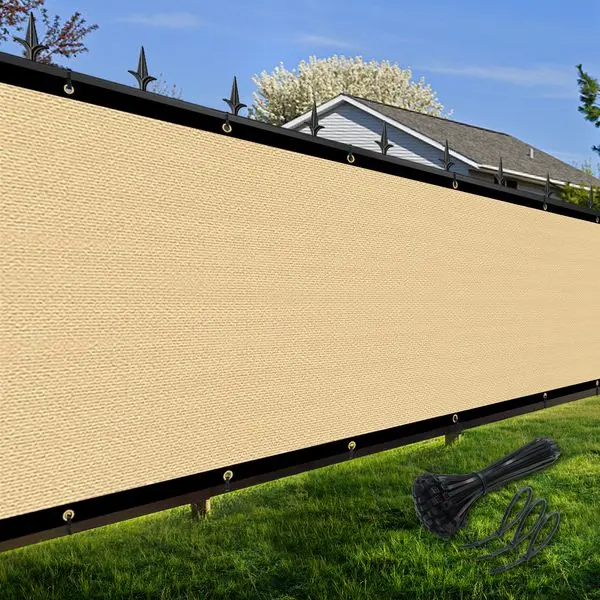 

Artpuch Privacy Fence Screen Sand Индивидуальные уличные сетчатые панели для заднего двора, балкона, патио, строительной площадки с завязками на молнии