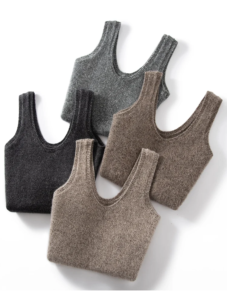 TLOML 시크 여성용 스웨터 조끼 100% 캐시미어 조끼 O넥 조끼 심플 스타일 캐시미어 스웨터 봄 가을 조끼 부드럽고 편안한 탑
