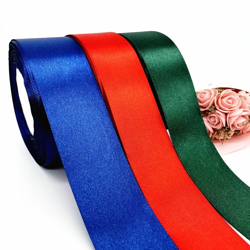 10 Meters/Lot Satin Ribbon Christmas Ribbons For Gift Wrapping DIY Sewing Crafts Supplies Handmade Bows Roses Wedding Decoration