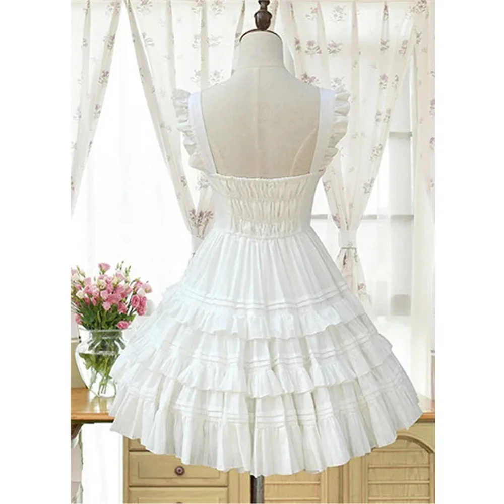 Tailored pleated lace suspender Lolita dress