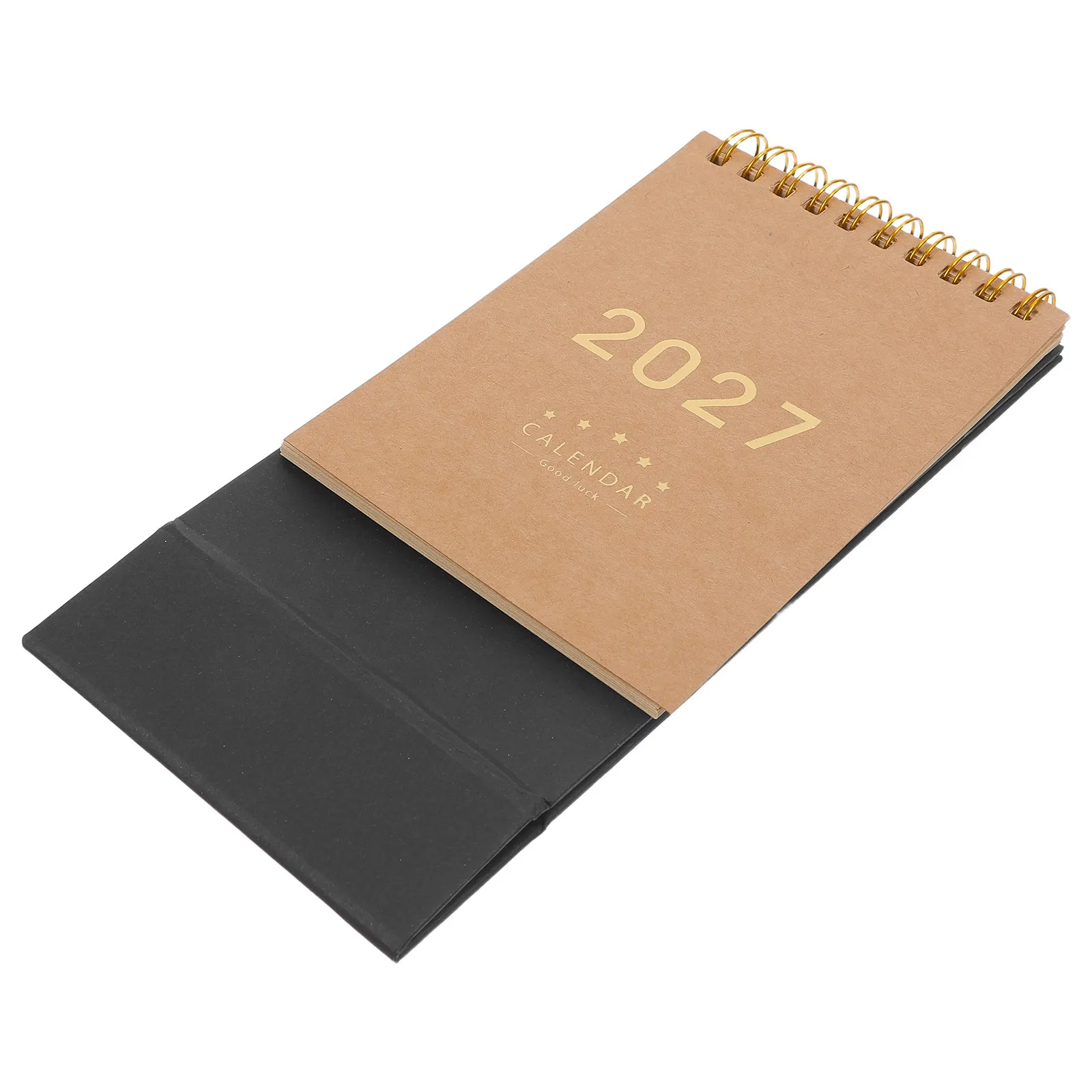 2027 Mini Kraft Paper Desk Calendar Brown Standing Monthly Desktop Calendar Small Office Home School Planner Schedule Organizer